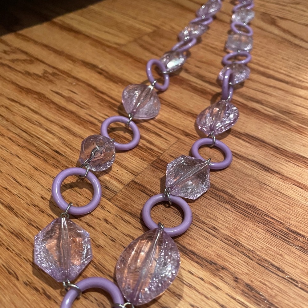 Purple and clear necklace